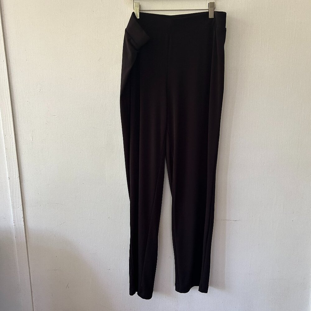 Christopher & Banks Pull On Travel Pants Womens Large Black Slinky Minimalist